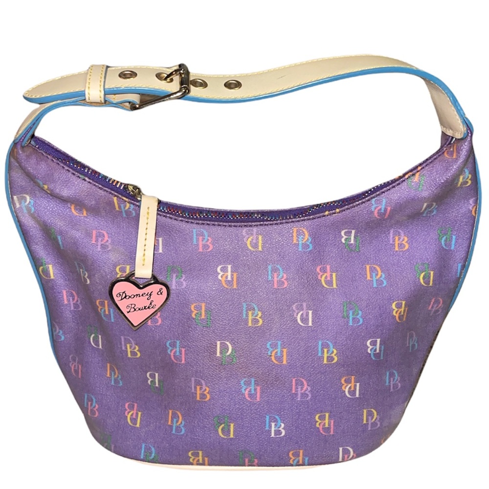 Dooney & Bourke Vintage D&b Signature Designer Collection Purple with Rainbow